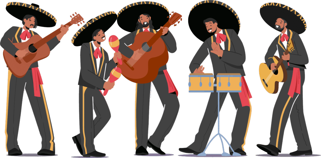 mexican-musicians-band-performing-at-stage mexican musicians band performing at stage mexican musicians band performing at stage